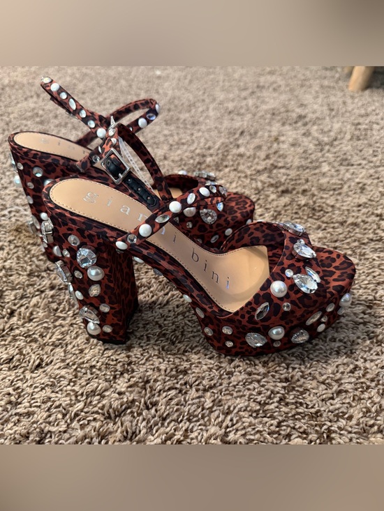 Gianni Bini Shoes - ✨ Gianni Bini Embellished Leopard Platform Heels | Size 8 | NWT Glam Statement S
